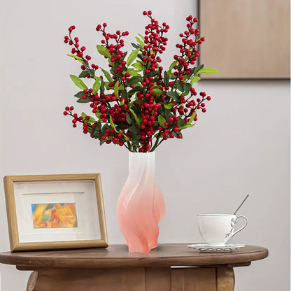 SOGA 32cm Pink Glass Vase Art Blown Hand Flower Tall Vintage Art Vases • LUZ-GVasePNK32