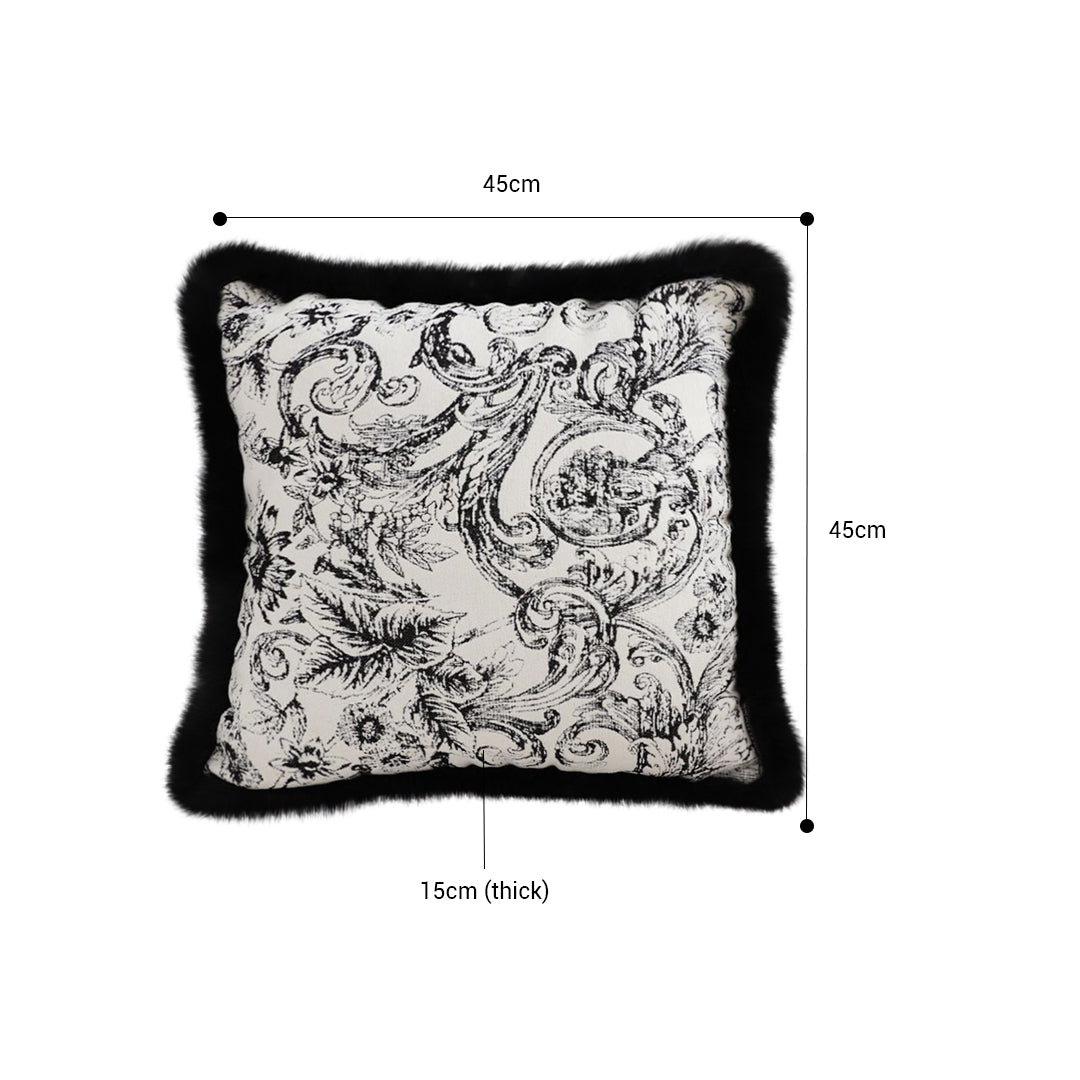 SOGA 45cm Pillow French Cover Style Floral Jacquard Woven Decorative Fringe Throw Pillow • LUZ-FrenchCushion225