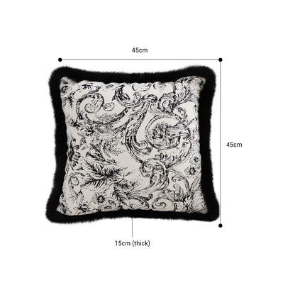 SOGA 45cm Pillow French Cover Style Floral Jacquard Woven Decorative Fringe Throw Pillow • LUZ-FrenchCushion225