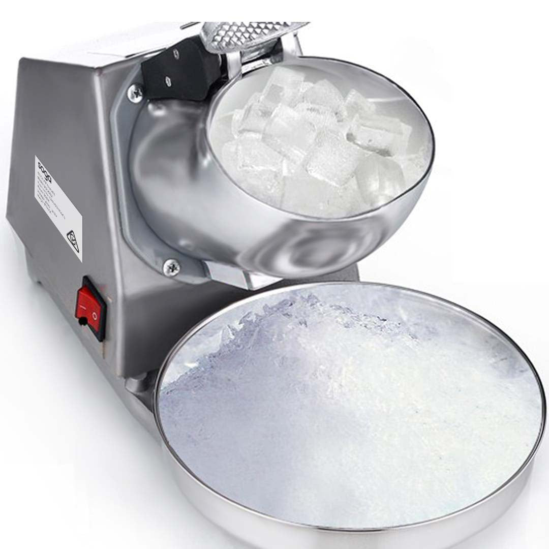 SOGA Dual Blade Ice Shaver Electric Stainless Steel Ice Crusher Slicer Machine Commercial • LUZ-IceShaverSilverDouble