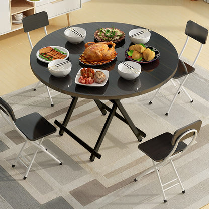 SOGA 2X Black Dining Table Portable Round Surface Space Saving Folding Desk Home Decor • LUZ-TableRD723X2