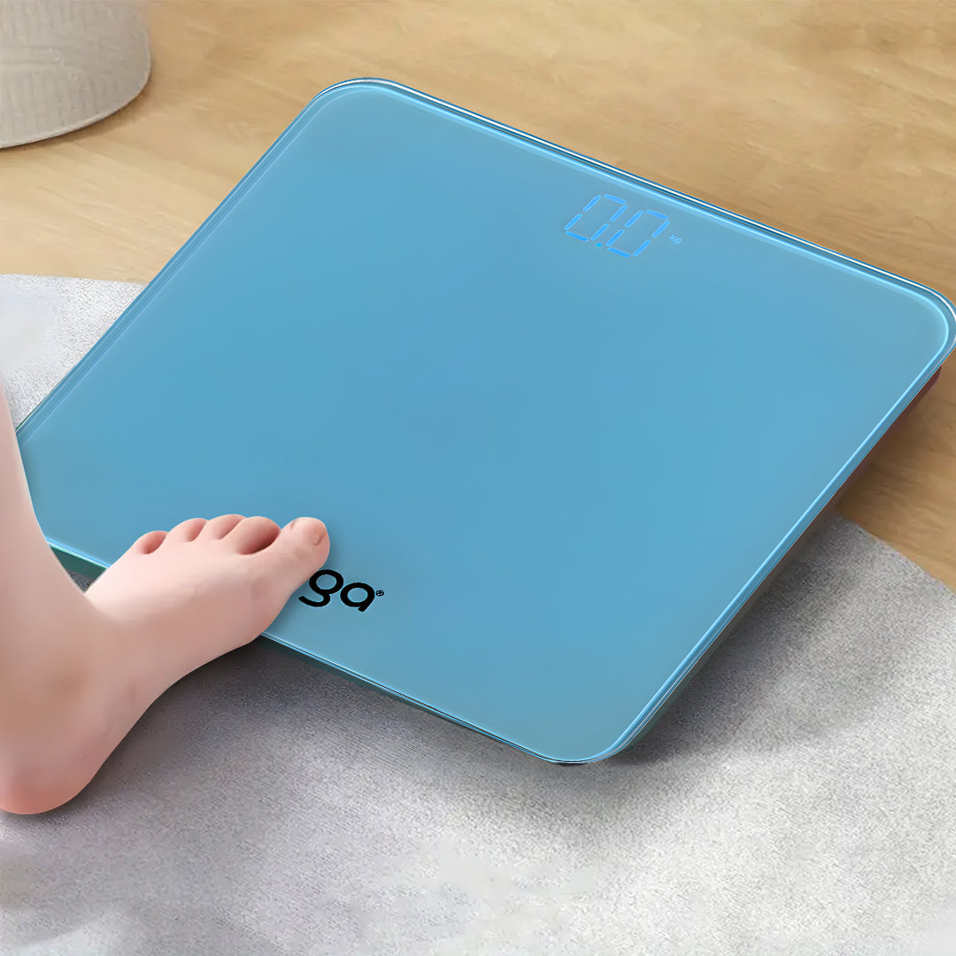 SOGA 180kg Digital Fitness Weight Bathroom Gym Body Glass LCD Electronic Scales Blue • LUZ-BodyWeightScaleBlue