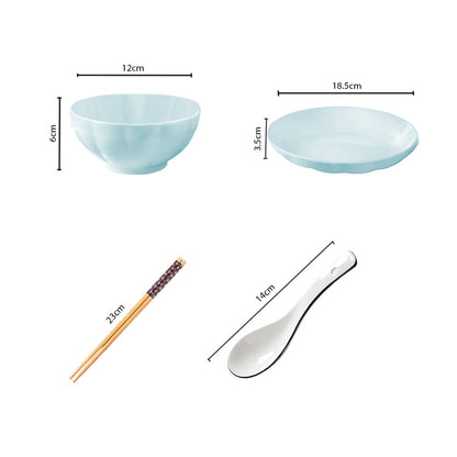 SOGA Light Blue Japanese Style Ceramic Dinnerware Crockery Soup Bowl Plate Server Kitchen Home Decor Set of 4 • LUZ-BowlG431