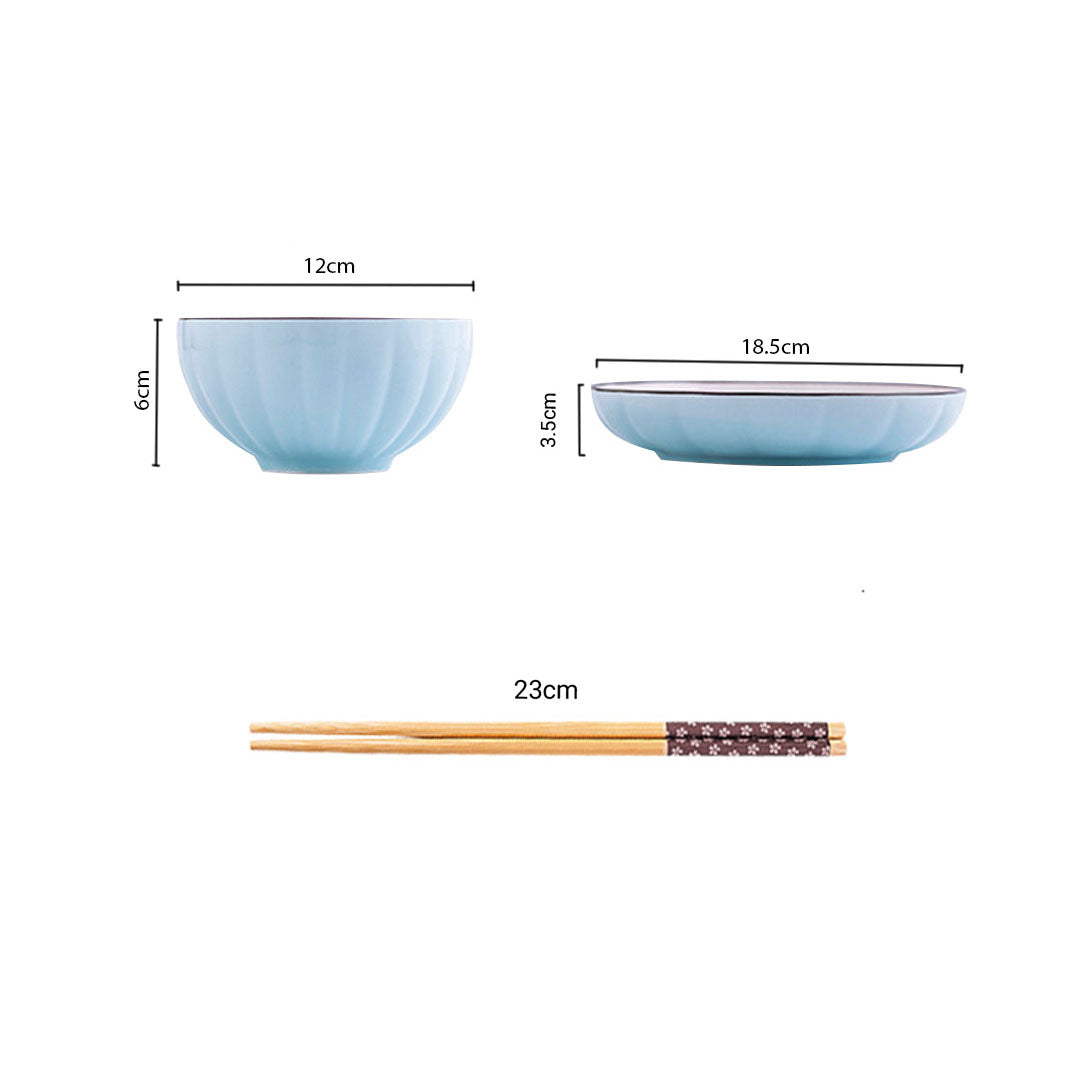 SOGA Blue Japanese Style Ceramic Dinnerware Crockery Soup Bowl Plate Server Kitchen Home Decor Set of 10 LUZ-BowlG306