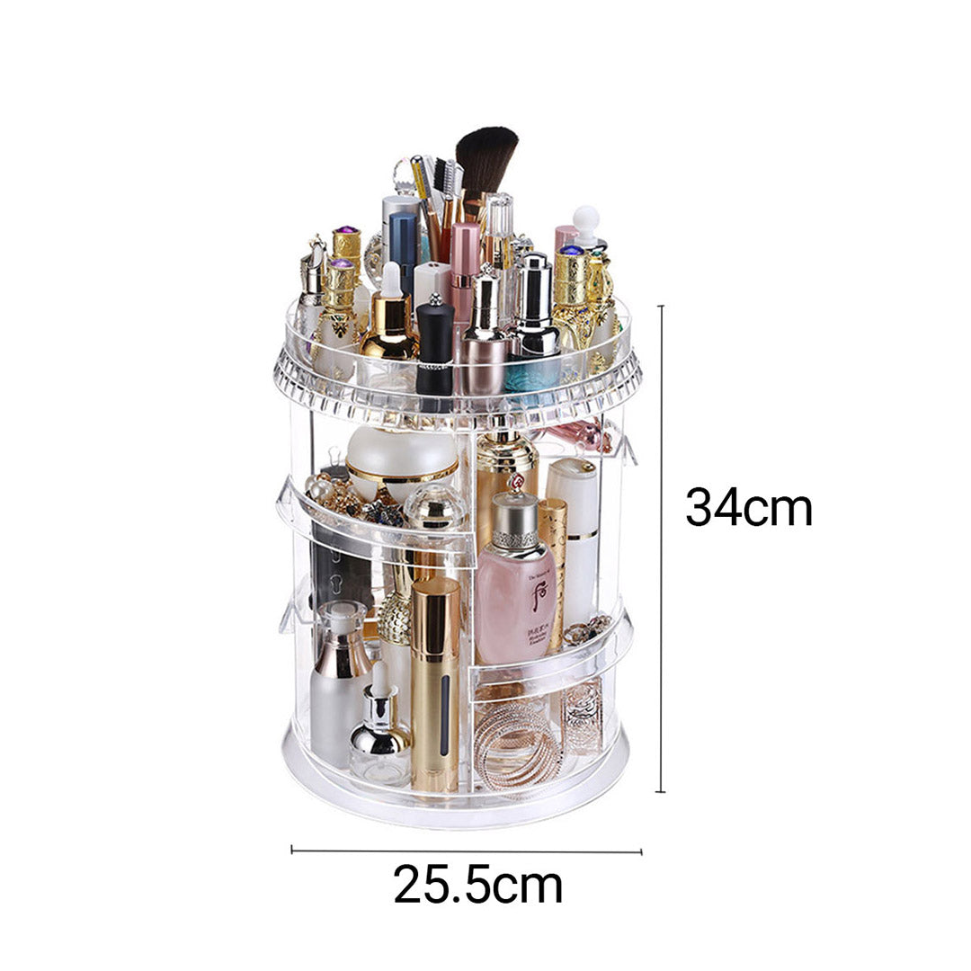 SOGA 360 Degree Rotating Makeup Organiser Cosmetics Holder Display Stand Skincare Home Decor • LUZ-BathC105