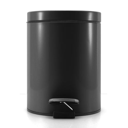 SOGA Foot Pedal Stainless Steel Rubbish Recycling Garbage Waste Trash Bin Round 12L Black • LUZ-RubbishBinRound12LBlack