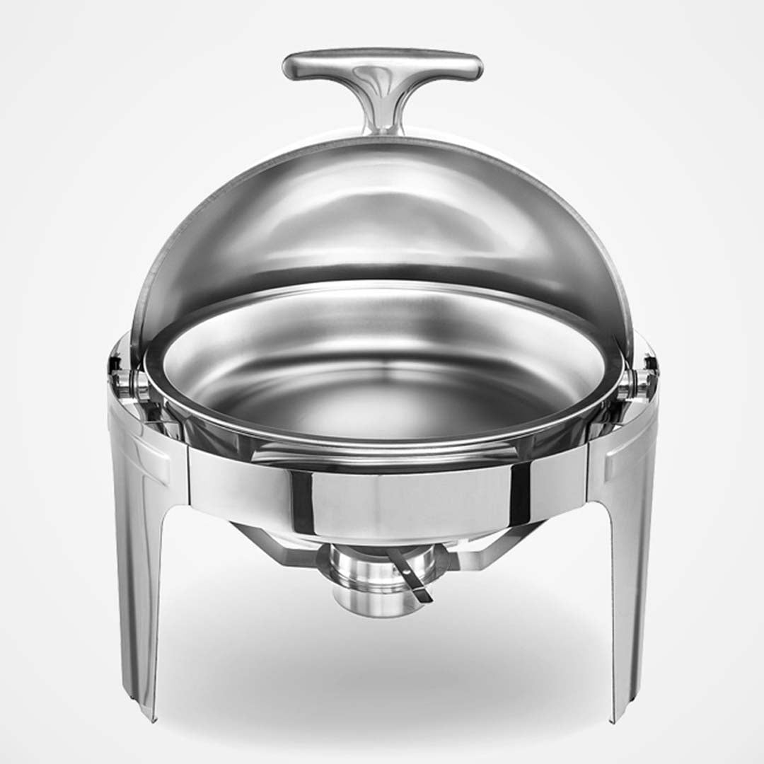 SOGA 4X 6L Stainless Steel Chafing Food Warmer Catering Dish Round Roll Top • LUZ-ChafingDish5638X4