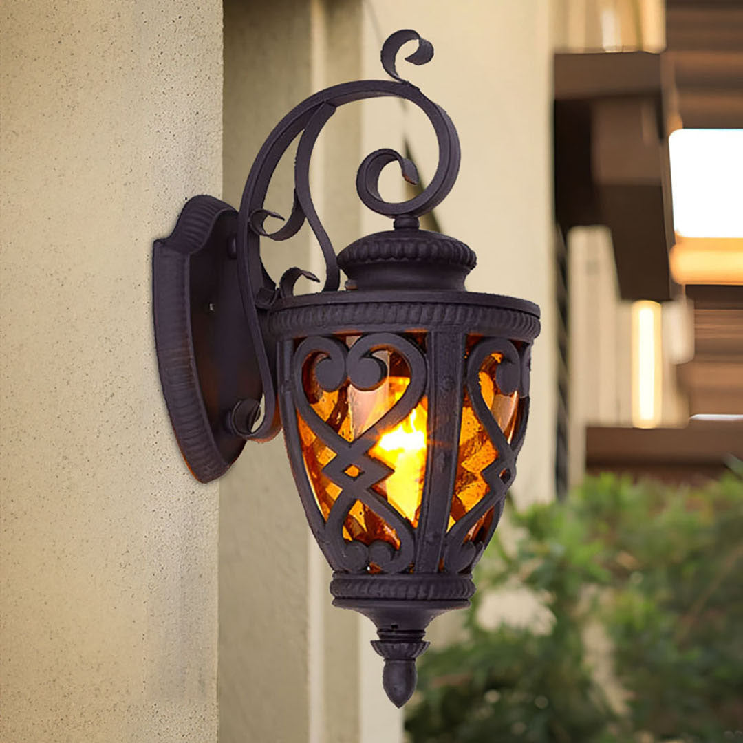 Vintage Lantern 57cm Outdoor Antique Bronze Wall Sconce Classic Rustic Exterior Light Fixture • LUZ-Lamp301Lge