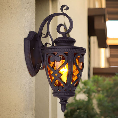 Vintage Lantern 57cm Outdoor Antique Bronze Wall Sconce Classic Rustic Exterior Light Fixture • LUZ-Lamp301Lge