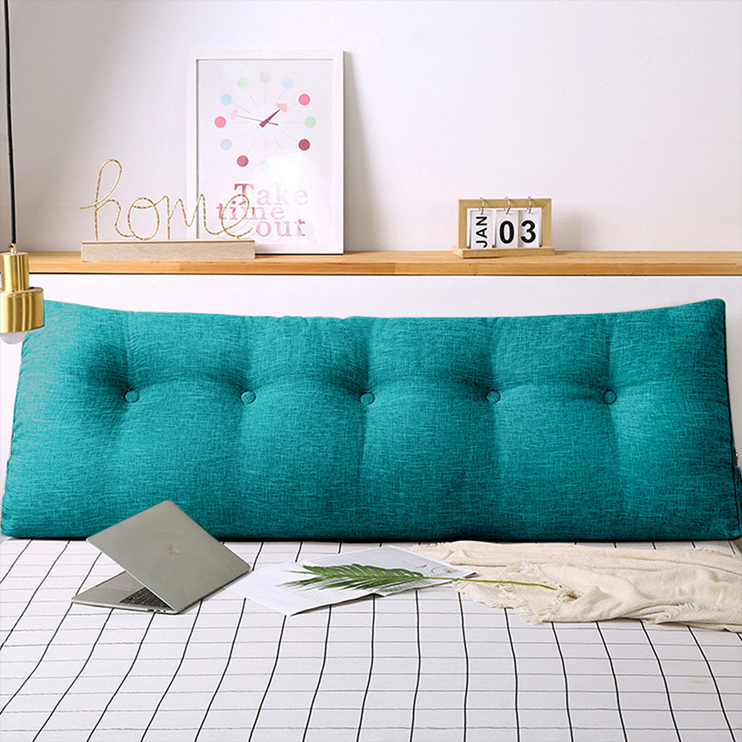 SOGA 100cm Blue Green Triangular Wedge Bed Pillow Headboard Backrest Bedside Tatami Cushion Home Decor • LUZ-Pillow5111