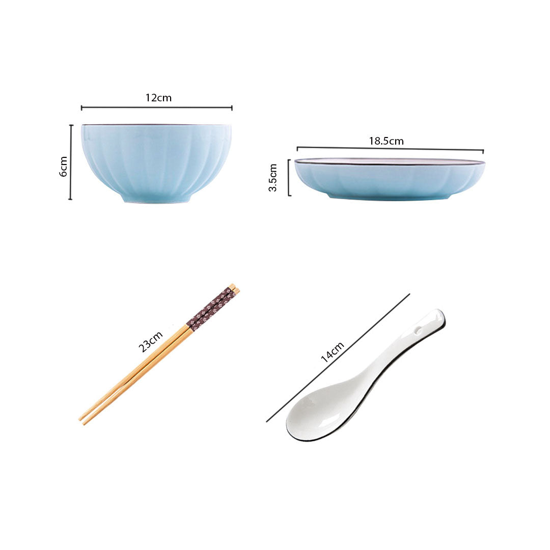 SOGA Blue Japanese Style Ceramic Dinnerware Crockery Soup Bowl Plate Server Kitchen Home Decor Set of 10 • LUZ-BowlG307