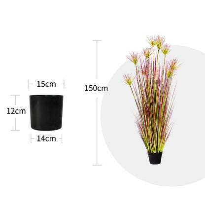 SOGA 2X 150cm Purple-Red Artificial Indoor Potted Papyrus Plant Tree Fake Simulation Decorative • LUZ-APlantFH60339X2