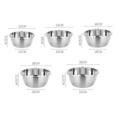 SOGA 2X 5Pcs Deepen Polished Stainless Steel Stackable Baking Washing Mixing Bowls Set Food Storage Basin • LUZ-Bowl887X2