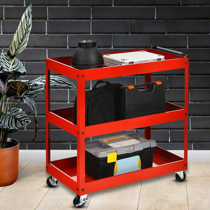 SOGA 3 Tier Tool Storage Cart Portable Service Utility Heavy Duty Mobile Trolley Red • LUZ-ToolCart604