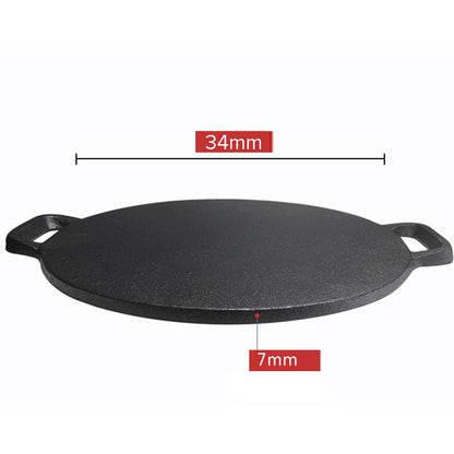 SOGA Dual Burners Cooktop Stove 30cm Cast Iron Skillet and 34cm Induction Crepe Pan Cookware • LUZ-ECooktDBL-Sizzle30-CrepePan34