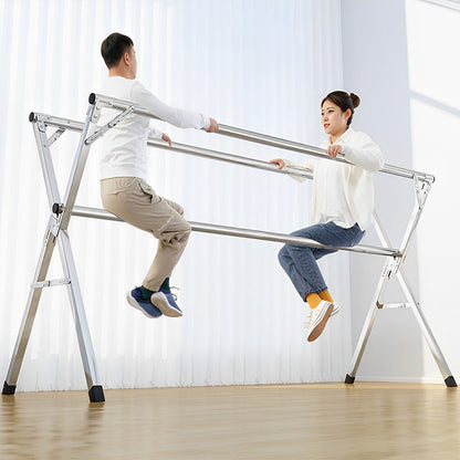 SOGA 1.6m Portable Standing Clothes Drying Rack Foldable Space-Saving Laundry Holder 3 Poles • LUZ-BSXG2511