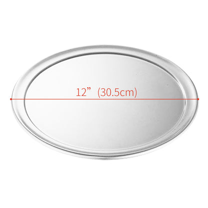 SOGA 2X 12-inch Round Aluminum Steel Pizza Tray Home Oven Baking Plate Pan • LUZ-Pizza11607X2