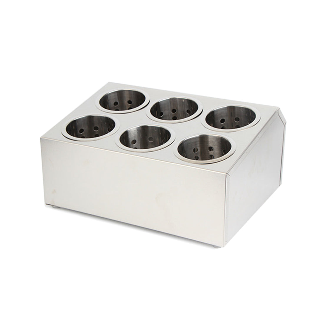 SOGA 18/10 Stainless Steel Commercial Conical Utensils Cutlery Holder with 6 Holes • LUZ-CutleryHolder4605