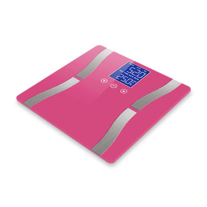 SOGA Glass LCD Digital Body Fat Scale Bathroom Electronic Gym Water Weighing Scales Pink • LUZ-BodyFatScalePink