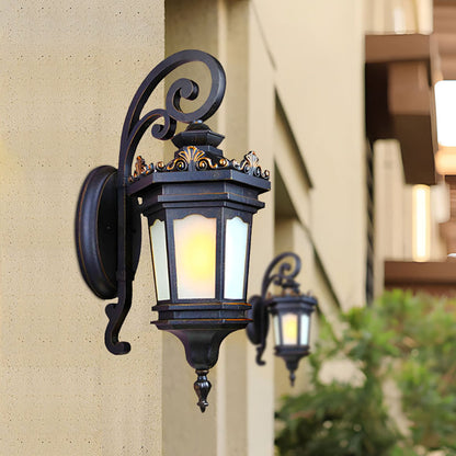 Vintage Lantern 4X 62cm Wall Light Elegant Aluminum & Glass Design Classic Outdoor Lighting Rustic Vintage Style • LUZ-Lamp320M2X4