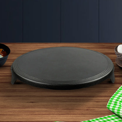 SOGA 2X 33CM Reversible Round Cast Iron Induction Crepes Pan Baking Cookie Pancake Pizza Bakeware • LUZ-ZPai052AX2