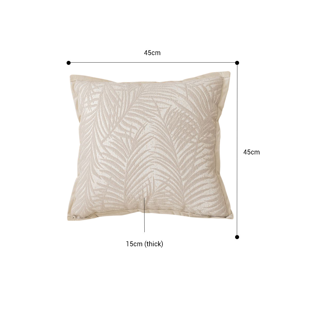 SOGA 2X 45cm Elegant Palm Leaf Texture & Jacquard Square Throw Pillow • LUZ-FrenchCushion233X2