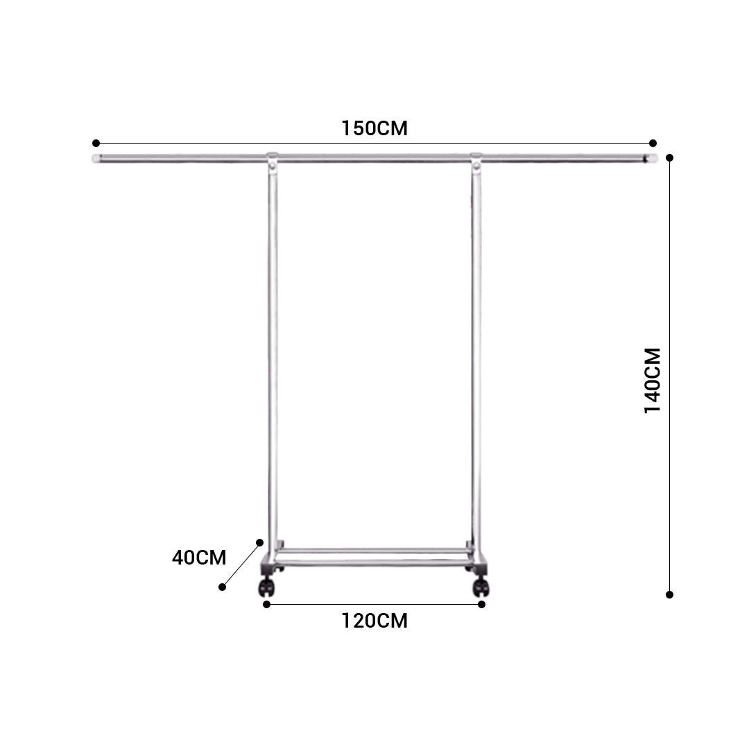 SOGA 2X 180cm Stainless Steel Floor-Standing Clothes Rack - Durable and Space-Saving Laundry Organizer • LUZ-BSXG2522X2