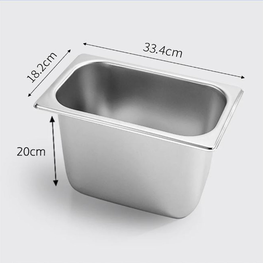 SOGA Gastronorm GN Pan Full Size 1/3 GN Pan 20cm Deep Stainless Steel Tray • LUZ-GastronormPans5444X1