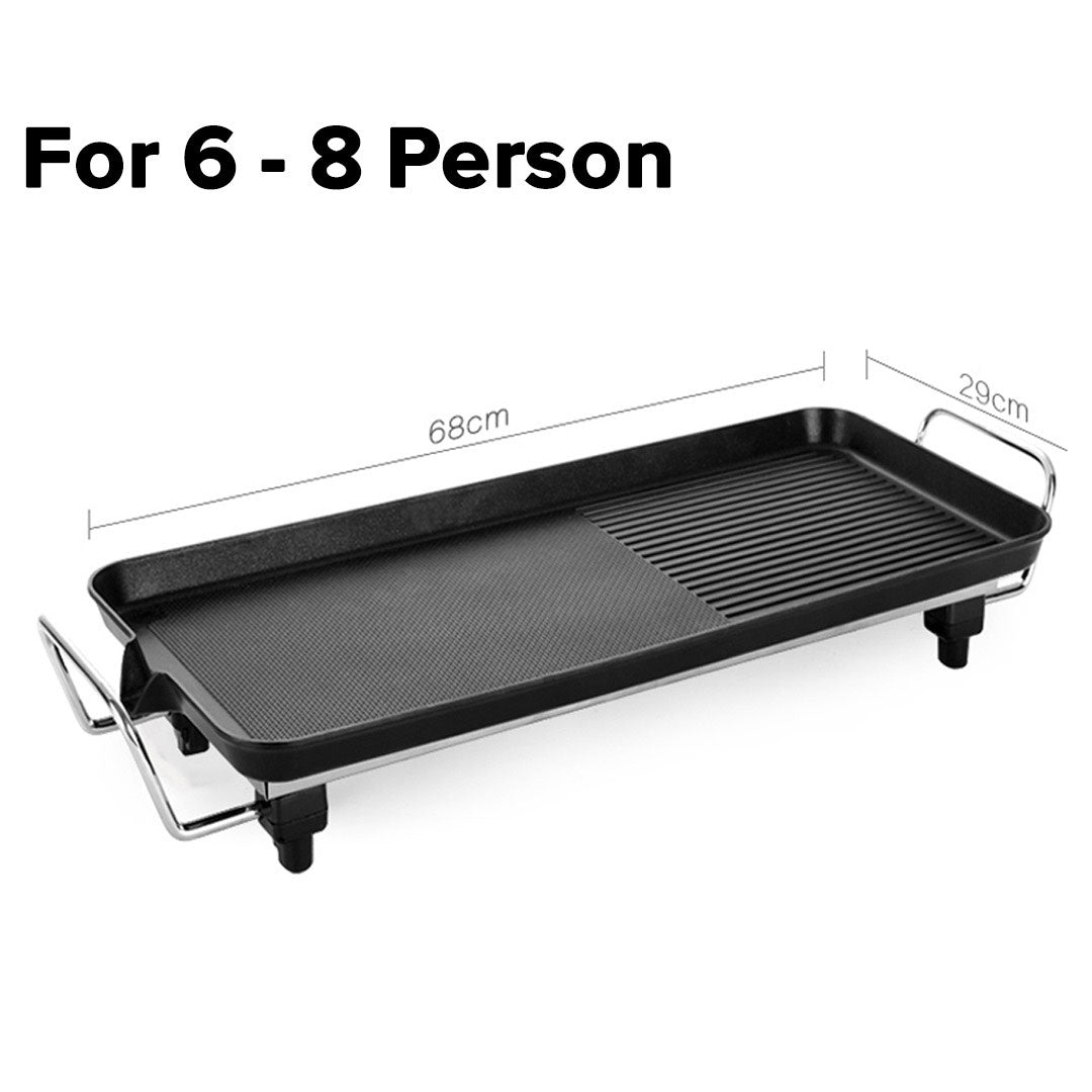 SOGA 68cm Electric BBQ Grill Teppanyaki Tough Non-stick Surface Hot Plate Kitchen 6-8 Person • LUZ-KoreanBBQPlate68CM