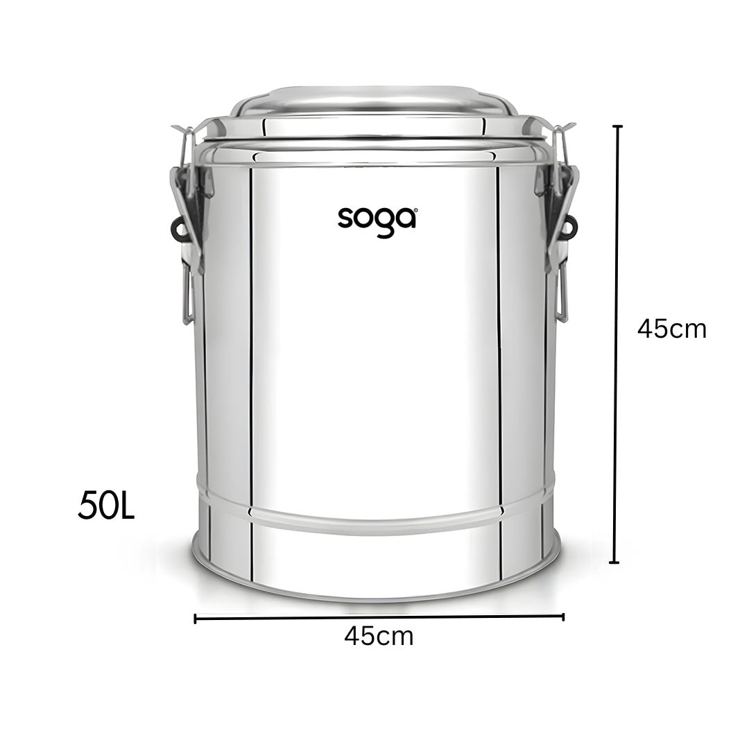 SOGA 50L Stainless Steel Insulated Stock Pot Hot & Cold Beverage Container • LUZ-InsulatedPot3206