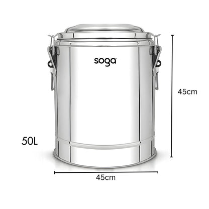 SOGA 50L Stainless Steel Insulated Stock Pot Hot & Cold Beverage Container • LUZ-InsulatedPot3206