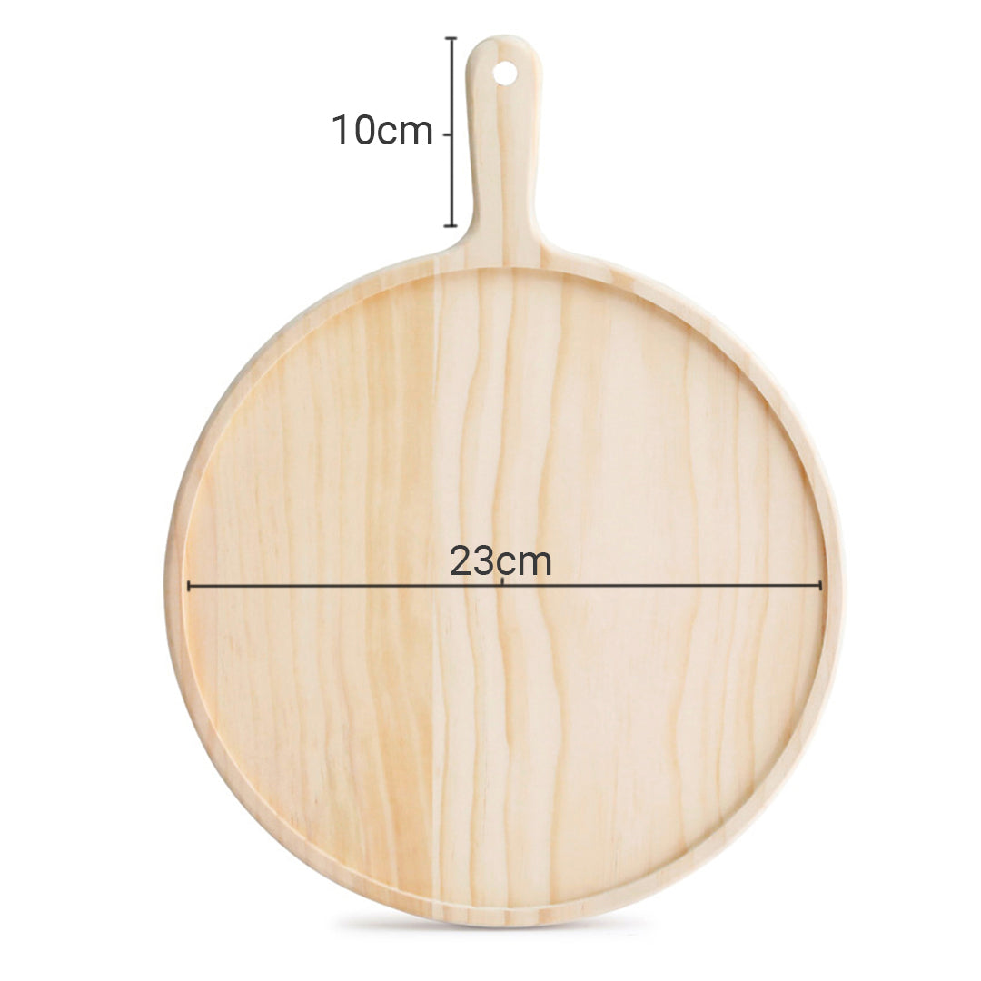 SOGA 9 inch Round Premium Wooden Pine Food Serving Tray Charcuterie Board Paddle Home Decor LUZ-WodB109