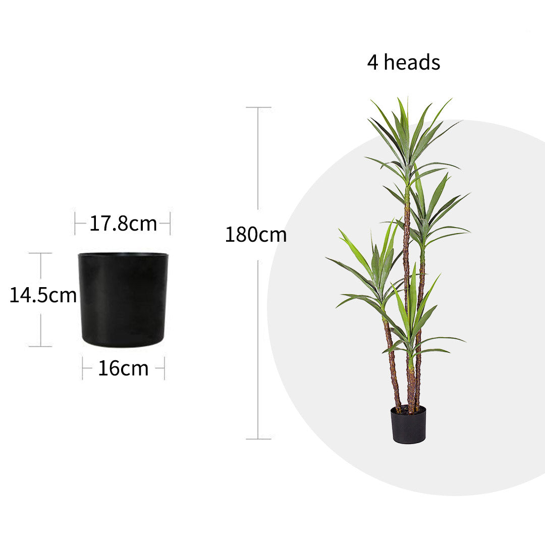 SOGA 2X 180cm Artificial Natural Green Dracaena Yucca Tree Fake Tropical Indoor Plant Home Office Decor • LUZ-APlantJL1804X2