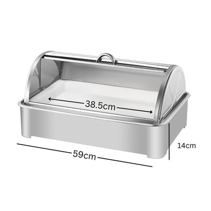 SOGA 59x38.5cm Silver Color Ceramic Serving Bowl Chafing Dish for Kitchen Essential • LUZ-ChafingDish6V14