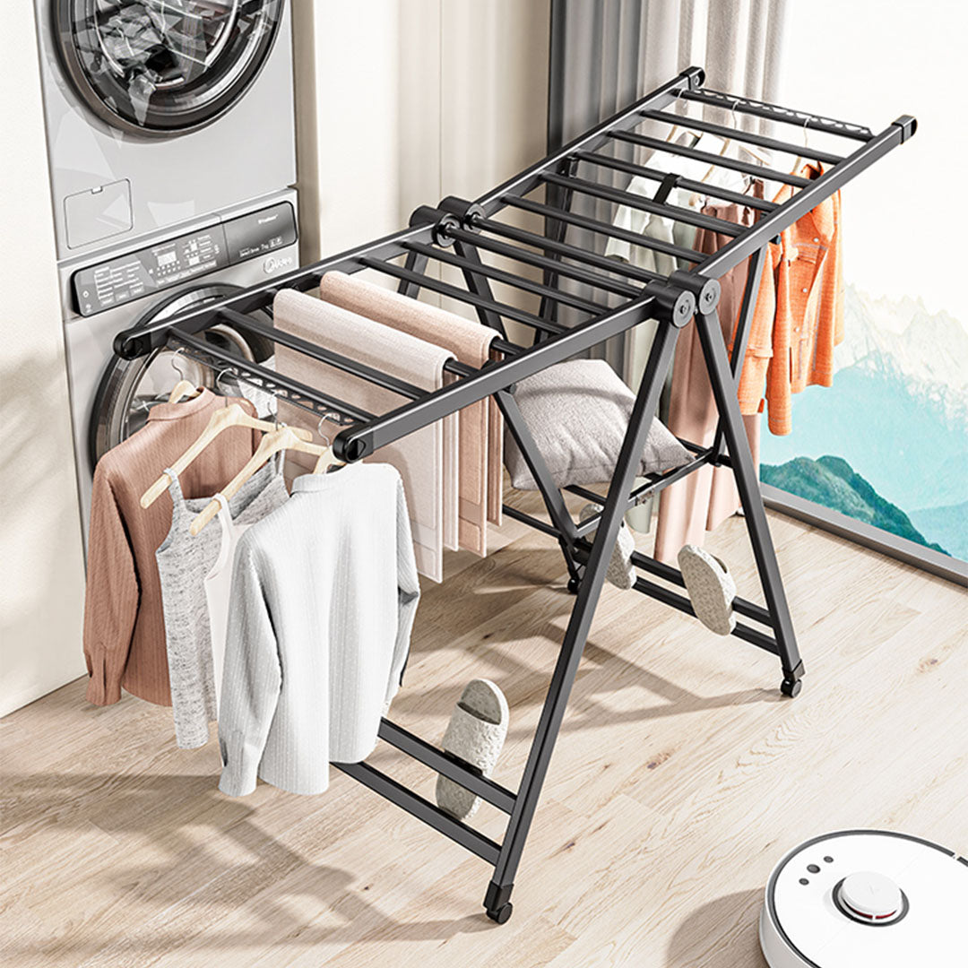 SOGA 2X 1.4m Portable Wing Shape Clothes Drying Rack Foldable Space-Saving Laundry Holder • LUZ-BSYXYJ140X2