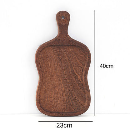 SOGA 40cm Brown Wooden Serving Tray Board Paddle with Handle Home Decor • LUZ-WodF604
