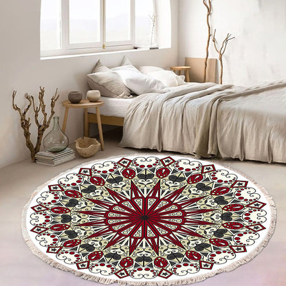 SOGA 120cm Mandala Modern Ethnic Tassel Print Anti-slip Doormat, Home Decor • LUZ-CarpetXLS13