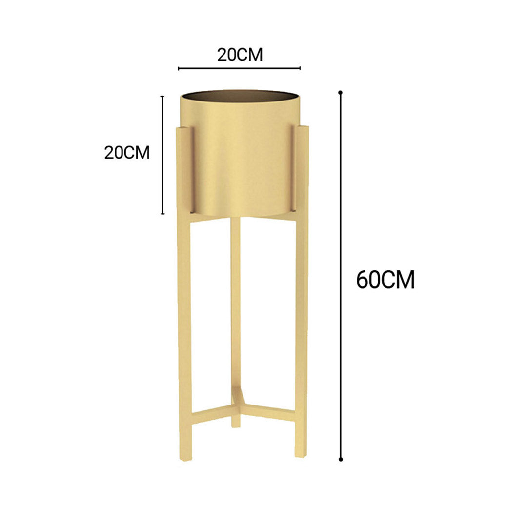 SOGA 60cm Gold Metal Plant Stand with Flower Pot Holder Corner Shelving Rack Indoor Display • LUZ-FPotH62GLD