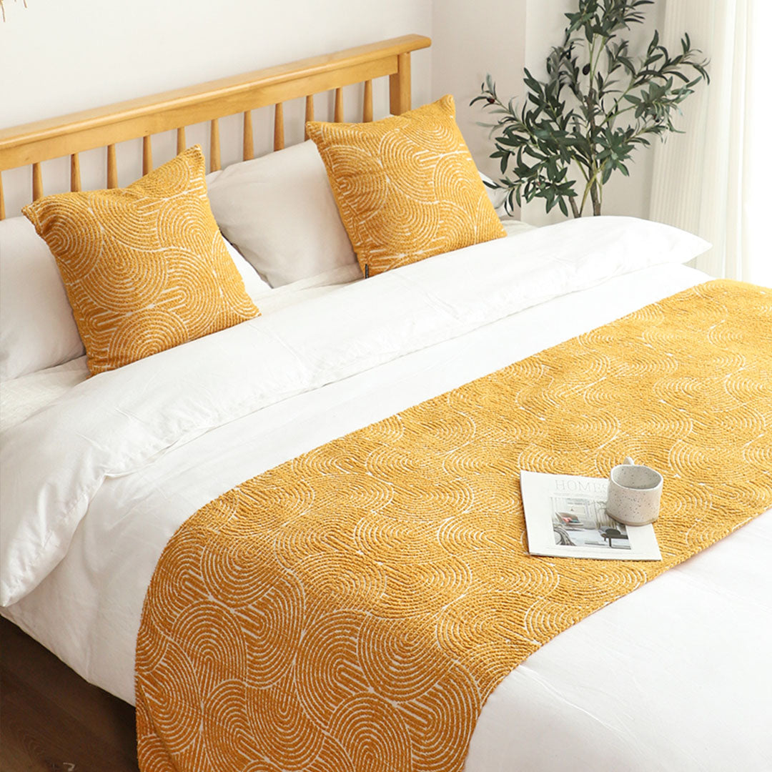 SOGA 1.8m Bed 3D Arched Bed Banner Vintage Scarf Runner Bedding Tail Pad Flag Set of 3 • LUZ-BedFlagS75