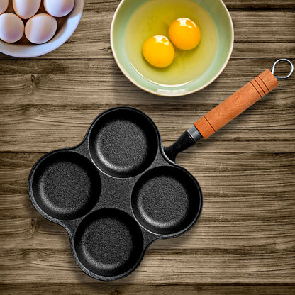 SOGA 2X 4 Mold Multi-Portion Cast Iron Breakfast Fried Egg Pancake Omelet Fry Pan • LUZ-ZPai027X2