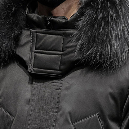 abbee Black 3XL Winter Fur Hooded Down Jacket Stylish Lightweight Quilted Warm Puffer Coat • LUZ-DJ-886D