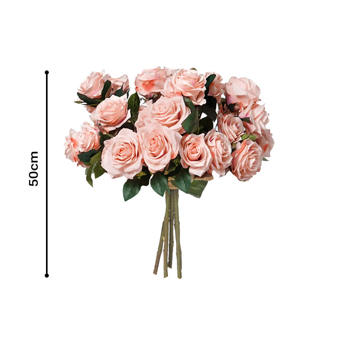SOGA 4 Bunch Artificial Silk Rose 9 Heads Flower Fake Bridal Bouquet Table Decor Champion • LUZ-HO-F001