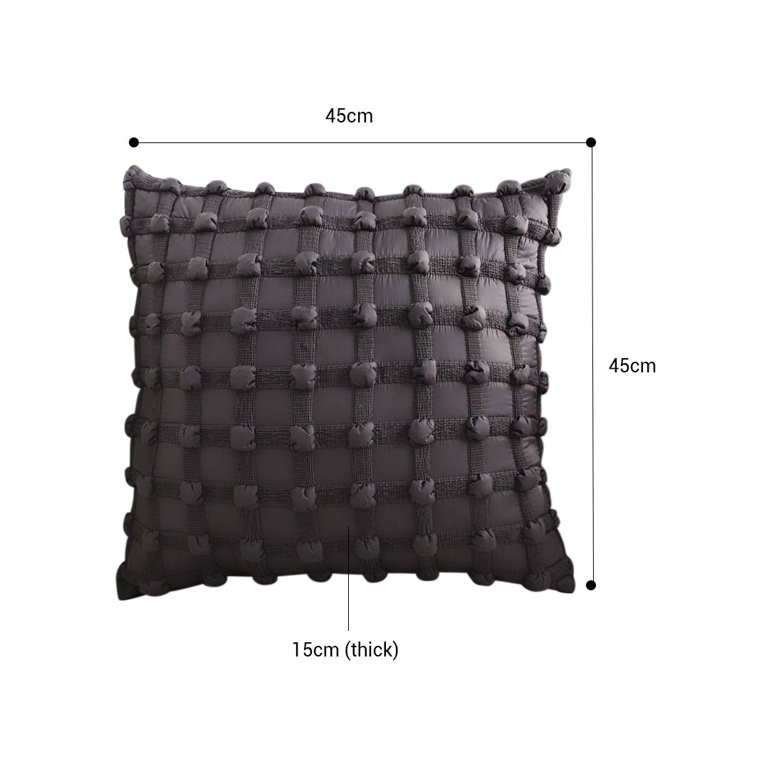 SOGA 2X 50cm Black Medieval-style Puff Rivet Square Product Throw Pillow • LUZ-FrenchCushion214X2