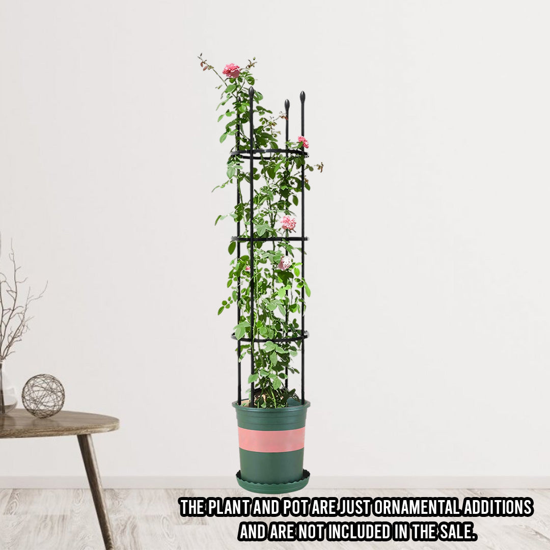 SOGA 2X 133cm 4-Bar Plant Frame Stand Trellis Vegetable Flower Herbs Outdoor Vine Support Garden Rack with Rings • LUZ-PlantTube133X2
