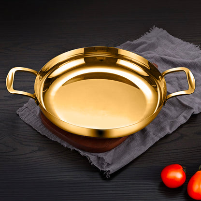 Soga 24cm Flat Base Seafood Dry Pot in Elegant Gold Color with Durable for Kitchen Essential • LUZ-VICSoupPot29