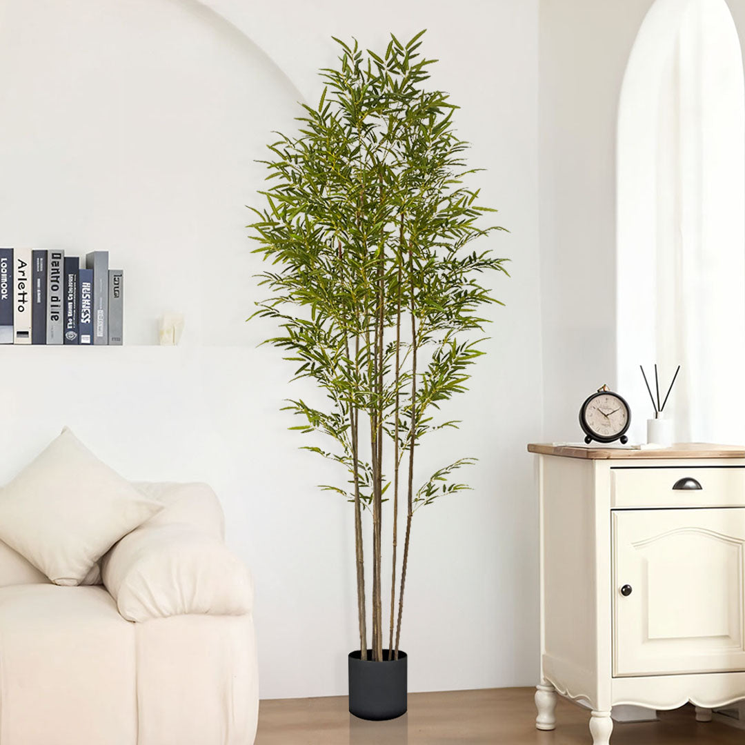 SOGA 2X 240cm Lucky Bamboo Tree Bambusa Vulgaris Artificial Plant w/ 7 Branches Home Accent Decor • LUZ-APlantFHZ24X2