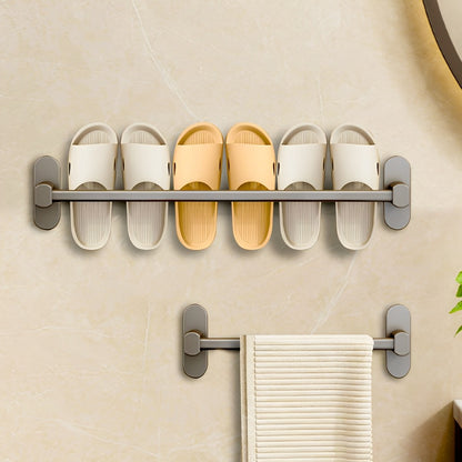 SOGA 2X 69cm Wall-Mounted Slipper Organiser Adhesive Storage Space-Saving Wall Rack LUZ-TAN1042X2