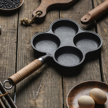 SOGA 2X 4 Mold Multi-Portion Cast Iron Breakfast Fried Egg Pancake Omelet Fry Pan • LUZ-ZPai027X2