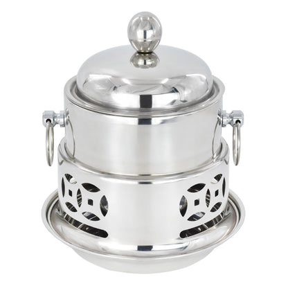 SOGA 2X Stainless Steel Mini Asian Buffet Hot Pot Single Person Shabu Alcohol Stove Burner with Lid LUZ-ChafingDishHotPot4X2