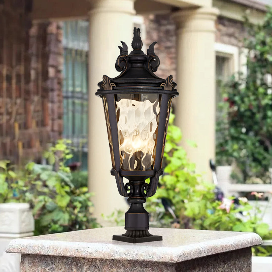 Vintage Lantern 4X 63.5cm Outdoor Post Lantern Light Classic Charm Elegant Patio Antique Inspired Outdoor Lighting • LUZ-Lamp584StandMedX4